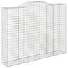 vidaXL Gabione mit Hochbogen 300x50x220/240 cm Verzinktes Eisen