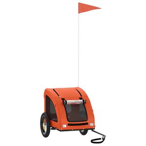 vidaXL Fahrradanh&auml;nger f&uuml;r Hunde Orange Oxford-Gewebe und Eisen