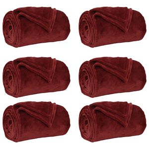 vidaXL Wohndecken 6 stk. Bordeauxrot 150 x 200 cm 4.68 kg Fleece