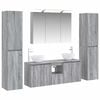 vidaXL Badezimmerm&ouml;bel-Set 6 pcs Grau Sonoma Ingenieurholz und Glas