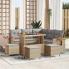vidaXL Gartensofa-set mit Kissen 10 pcs Beige und Hellgrau Poly-Rattan
