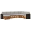 vidaXL Outdoor-Sofagarnitur mit Kissen 8 pcs Nat&uuml;rlich und Hellgrau