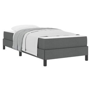 vidaXL Boxspringbett mit Matratze Dunkelgrau 80 x 200 cm Stoff
