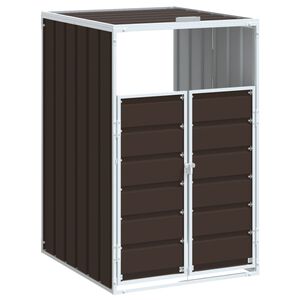 vidaXL M&uuml;lltonnenbox f&uuml;r 1 Tonne Braun 72x81x115 cm Stahl