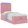 vidaXL Ottoman-Bett mit Matratzen & LEDs Rosa 90x190 cm Samt