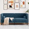 vidaXL Chesterfield-Sofa mit Nackenrollen 2-Sitzer Blau Samt