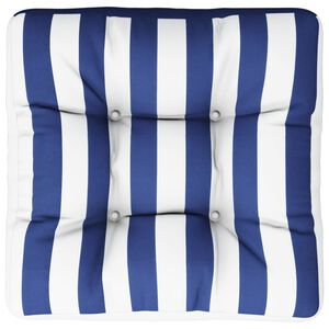 vidaXL Palettenkissen Blau Wei&szlig; Gestreift 50x50x12 cm Stoff