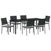 vidaXL Garten Essgruppe 7 pcs Schwarz und Hellgrau PE-Rattan