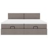 vidaXL Ottoman-Bett mit Matratzen & LEDs Taupe 160x200 cm Stoff