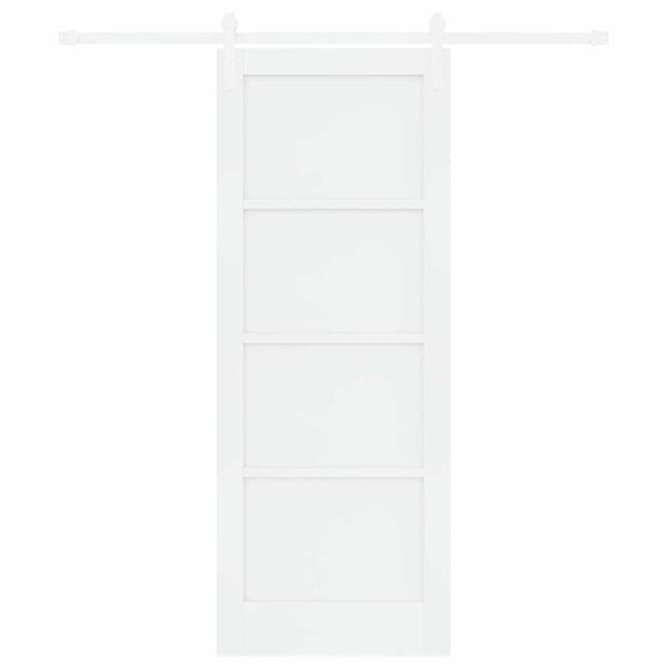 vidaXL Schiebet&uuml;r Wei&szlig; 78 x 202 cm Massives Kiefernholz