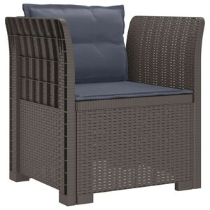 vidaXL 1-Sitzer Sessel mit Kissen Rattan-Look PP Hellgrau