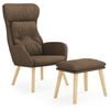 vidaXL Relaxsessel mit Hocker Braun Stoff