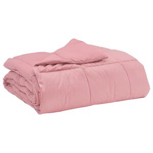 vidaXL Sommerdecke Gepolstert Rosa 135 x 200 cm Mikrofaser
