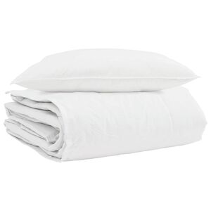 vidaXL Winterbettdecke mit Kissen 2 pcs Wei&szlig; Daunenfeder