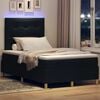 vidaXL LED Boxspringbett mit Matratze Schwarz 120 x 200 cm Stoff
