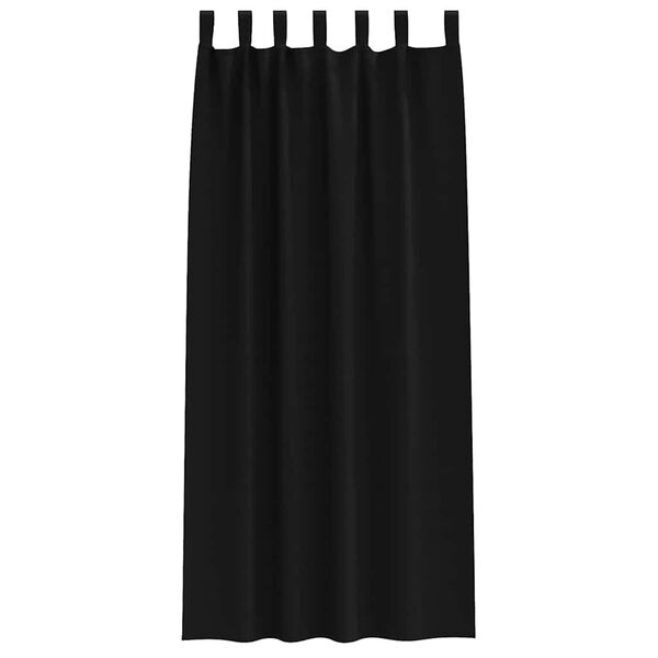 vidaXL Verdunkelungs-Vorh&auml;nge mit Ringen 2 pcs Schwarz 260 x 140 cm