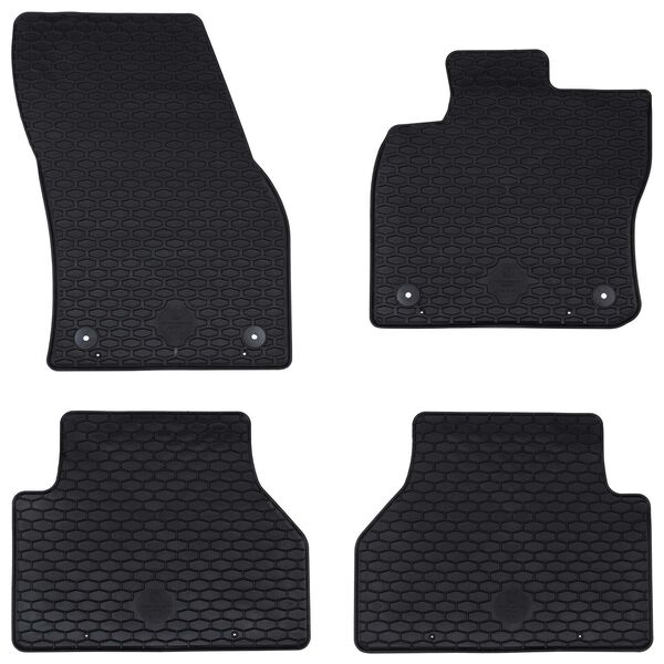 vidaXL Autofu&szlig;matte 4 pcs Schwarz Geeignet f&uuml;r VW CADDY 2020- Gummi