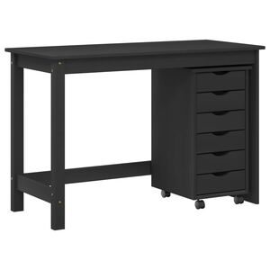 vidaXL Desk und Rolling Cabinet Set MOSS 2 pcs Schwarz