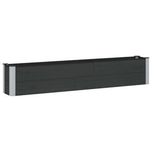 vidaXL Hochbeet Schwarz 200 x 30 x 36 cm WPC und Aluminium