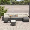 vidaXL Gartensofa-set mit Kissen 9 pcs Schwarz und Creme Poly Rattan