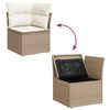 vidaXL Gartensofa-set mit Speicher 9 pcs Beige und Creme Poly-Rattan