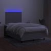 vidaXL Boxspringbett mit Matratze & LED Hellgrau 120x190 cm Stoff