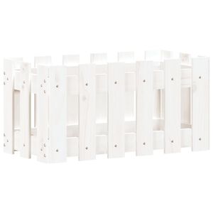 vidaXL Pflanzk&uuml;bel Lattenzaun-Design Wei&szlig; 60x30x30 cm Kiefernholz
