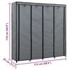 vidaXL Kleiderschrank mit 4 Fächern Grau 175 x 45 x 170 cm