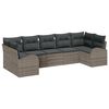 vidaXL Gartensofa-set mit Kissen mit Speicher 7 pcs Grau Poly-Rattan