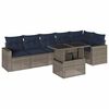 vidaXL 7-teiliges Gartensofa-Set mit Kissen, grau, Polyrattan