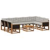 vidaXL Outdoor-Sofagarnitur mit Kissen 10 pcs Natur und Hellgrau