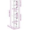 vidaXL Hochschrank Schmal Wei&szlig; 30x42,5x225 cm Holzwerkstoff