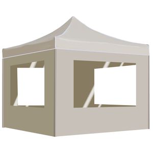 vidaXL Profi-Partyzelt Faltbar mit W&auml;nden Aluminium 2&times;2m Creme