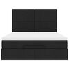 vidaXL Ottoman-Bett mit Matratze Schwarz 140x200 cm Stoff