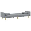vidaXL Schlafsofa 2-Sitzer mit Kissen und Fu&szlig;hocker Hellgrau Stoff
