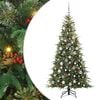 vidaXL K&uuml;nstlicher klappbarer Weihnachtsbaum Gr&uuml;n 180 cm PE und PVC