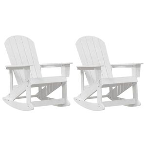 vidaXL Adirondack Schaukelst&uuml;hle 2 stk. Wei&szlig; HDPE