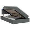 vidaXL LED-Speicherbett mit Matratze Dunkelgrau 120 x 190 cm Stoff