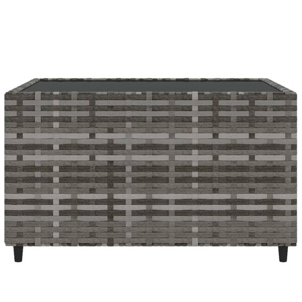 vidaXL Garten-Couchtisch Quadratisch Grau 50x50x30 cm Poly Rattan