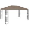 vidaXL Pavillon mit LED-Lichterkette 4x3 m Taupe