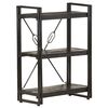 vidaXL B&uuml;cherregal 3 F&auml;cher Schwarz 60x30x80 cm Mango Massivholz
