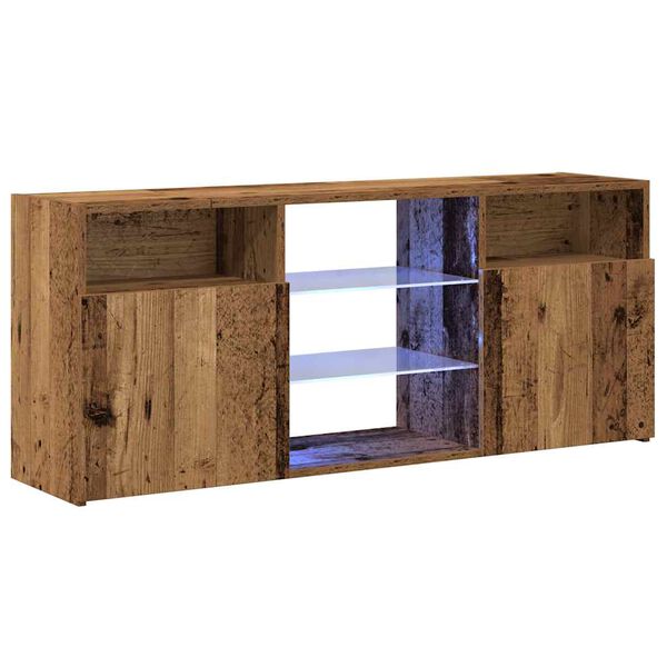 vidaXL TV-Schrank mit LED-Leuchten Altholz-Optik 120x30x50 cm