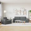 vidaXL Sofa 2 pcs Dunkelgrau 182 x 80 x 82 cm Stoff
