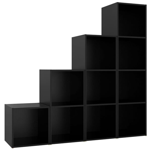 vidaXL 4-tlg. TV-Schrank-Set Schwarz Holzwerkstoff