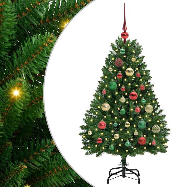 vidaXL Künstlicher Weihnachtsbaum Grün 120 cm PVC und Metall