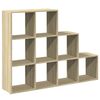 vidaXL Raumteiler-B&uuml;cherregal 3 Stufen Sonoma-Eiche 137,5x29x103,5 cm