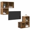 vidaXL TV-Schrankset Wandmontiert 4 pcs Altholz Holzwerkstoff