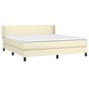 vidaXL Boxspringbett mit Matratze Creme 180x200 cm Kunstleder