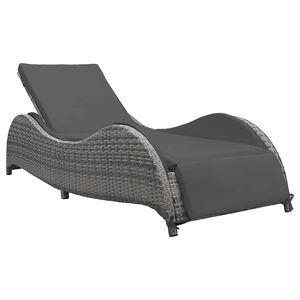 vidaXL Sonnenliege mit Auflage Poly Rattan Anthrazit