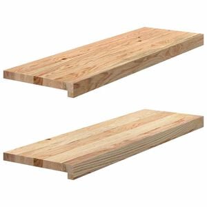 vidaXL Treppenstufen 2 Stk. Unbehandelt 80x30x2 cm Massivholz Eiche